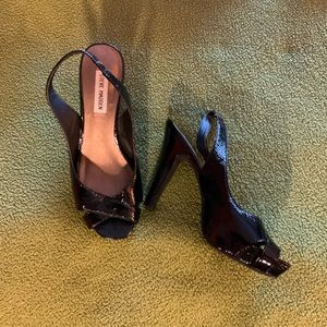 Steve Madden Black Slingback Platform Stilettos